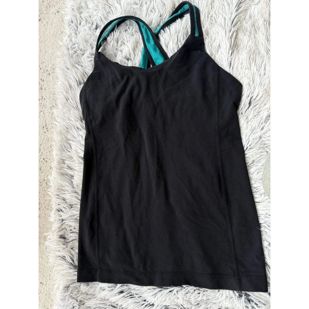 Lululemon Black and Blue Racerback Tank Top‎